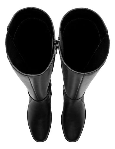 Botas Flexi Mujer Casual Con Elástico De Piel 136706neg