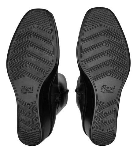 Botas Flexi Mujer Casual Con Elástico De Piel 136706neg