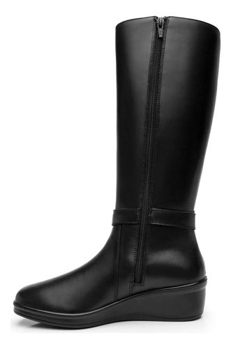 Botas Flexi Mujer Casual Con Elástico De Piel 136706neg
