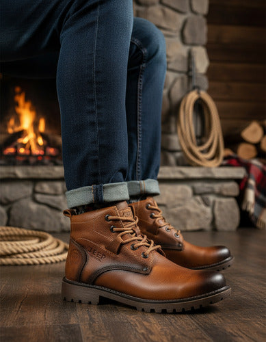 Botas Jeep Hombre Casuales De Piel 10156gmie