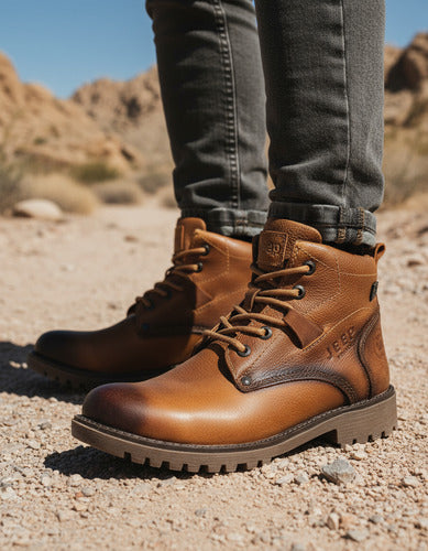 Botas Jeep Hombre Casuales De Piel 10156gmie