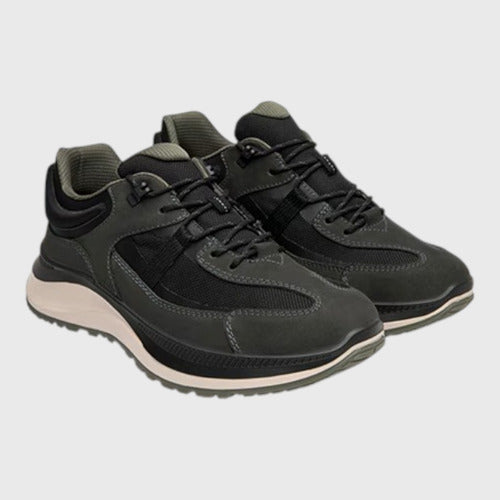 Tenis Flexi Country Hombre Outdoor Piel 420308oxneg Oxford/negro