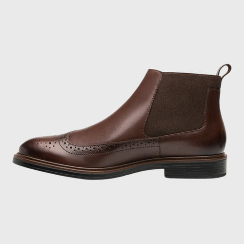 Botín Flexi Hombre Chelsea Casual Piel 400118nog Nogal