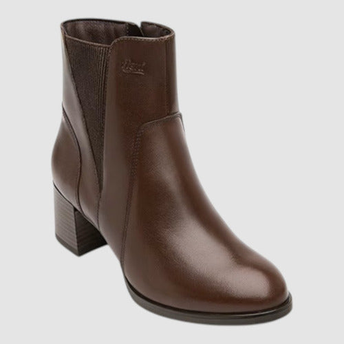 Botin Flexi Mujer Casual De Piel Y Tacon 137304tab Tabaco
