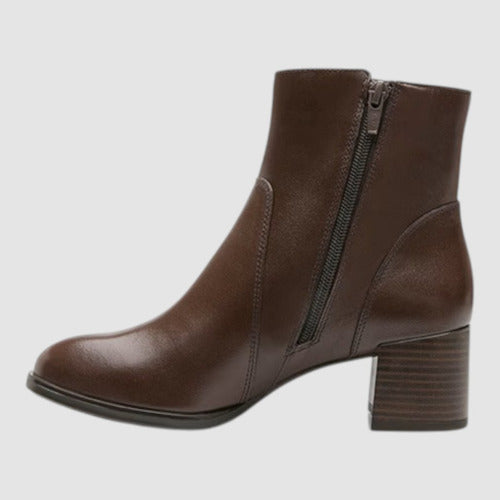 Botin Flexi Mujer Casual De Piel Y Tacon 137304tab Tabaco