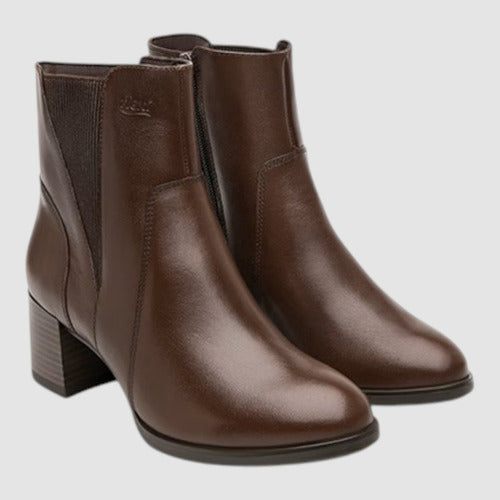Botin Flexi Mujer Casual De Piel Y Tacon 137304tab Tabaco