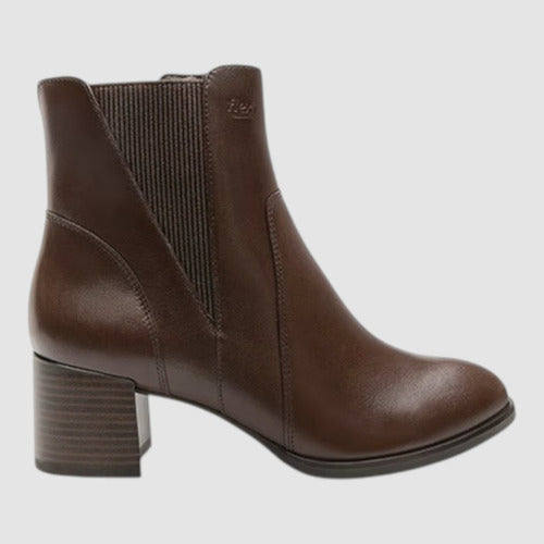 Botin Flexi Mujer Casual De Piel Y Tacon 137304tab Tabaco