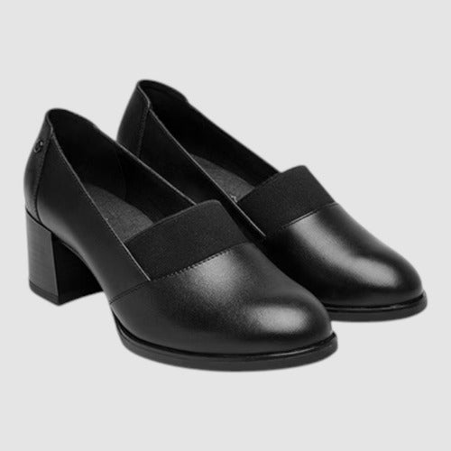 Zapatos Flexi Mujer Confort De Piel Y Tacon 137301neg Negro