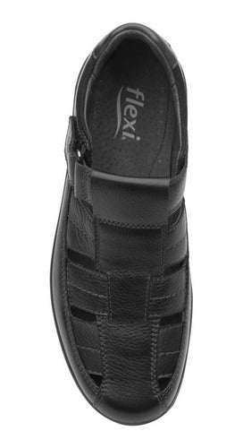 Sandalia Flexi Hombre De Confort De Piel 50807neg