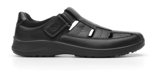 Sandalia Flexi Hombre De Confort De Piel 50807neg