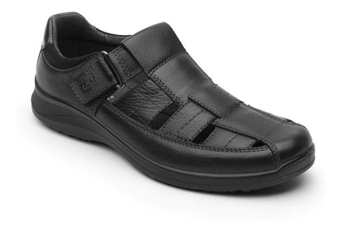 Sandalia Flexi Hombre De Confort De Piel 50807neg