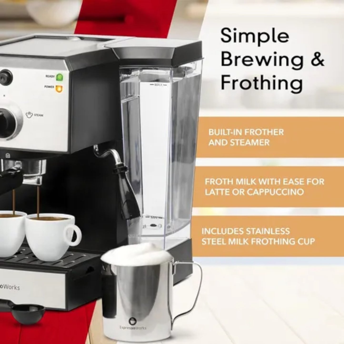 Cafetera Espressoworks  Espresso & Cappuccino Aew1000