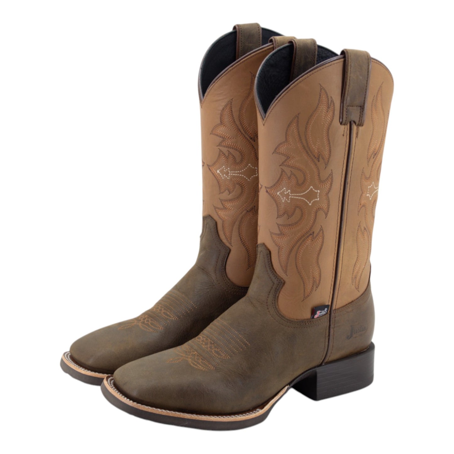 Botas Vaqueras Justin Hombre Blent Arrugado Jb5575 Café Arrugado